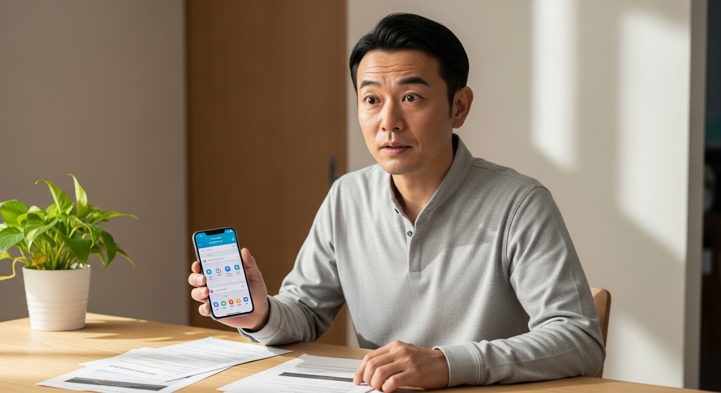 情報不足のまま転職を検討し、不安そうな表情を見せる未経験の求職者