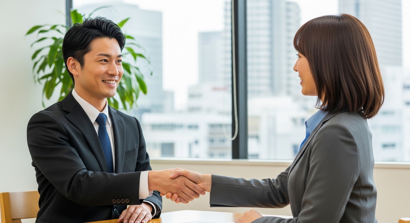 つばめタクシー求人で未経験者が面談する様子